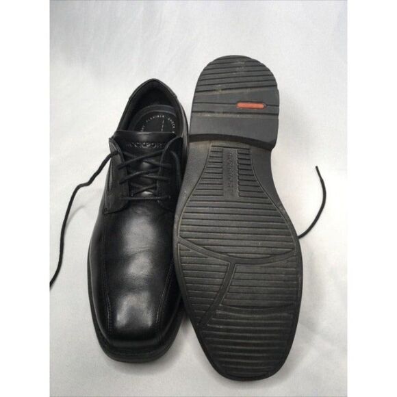 ROCKPORT Sherwood Bike Toe Oxford Leather Black Walkability Lightweight US10